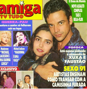 Perfil resgata capa de revista antiga, que insinua relação entre Faustão e Xuxa