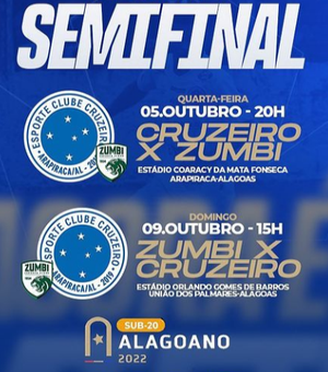 CRUZEIRO: Primeiro jogo da semifinal contra o Zumbi acontece em Arapiraca