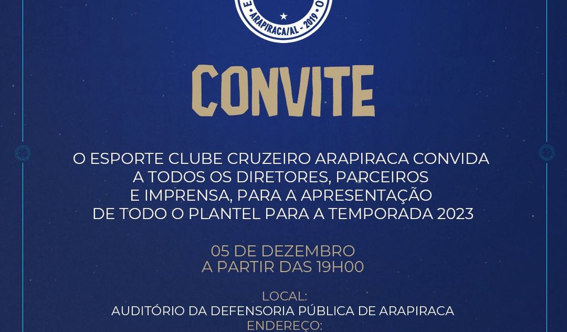 Cruzeiro apresenta time para a temporada 2023 nesta segunda (05)