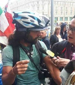 Argentino dá a volta ao mundo de bicicleta e chega em Moscou