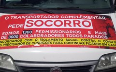 Motoristas do transporte complementar fazem manifestação em Arapiraca e pedem socorro ao governo do estado