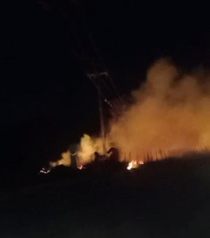 Incêndio em Porto Calvo assusta moradores da Comandatuba