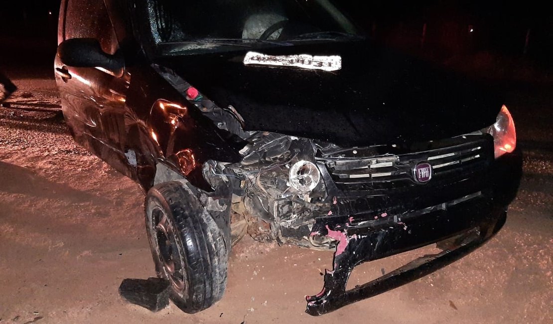 Motorista tenta desviar de animal na pista e provoca colisão na AL-430