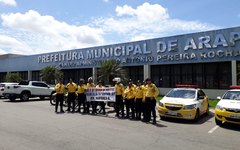 Após parada no centro, manifestantes seguiram para a sede da prefeitura de Arapiraca
