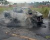 Vídeo: Carro pega fogo após colidir com poste em Marechal Deodoro