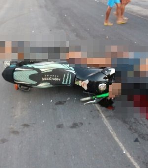 Colisão entre duas motos deixa duas vítimas fatais e outra gravemente ferida