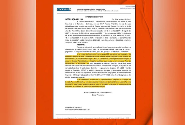 Documentos oficiais da Codevasf contrariam o que disse Arthur Lira em entrevista; órgão está de mudança para Maceió