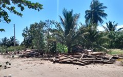Barracas são derrubadas na praia de São Miguel dos Milagres