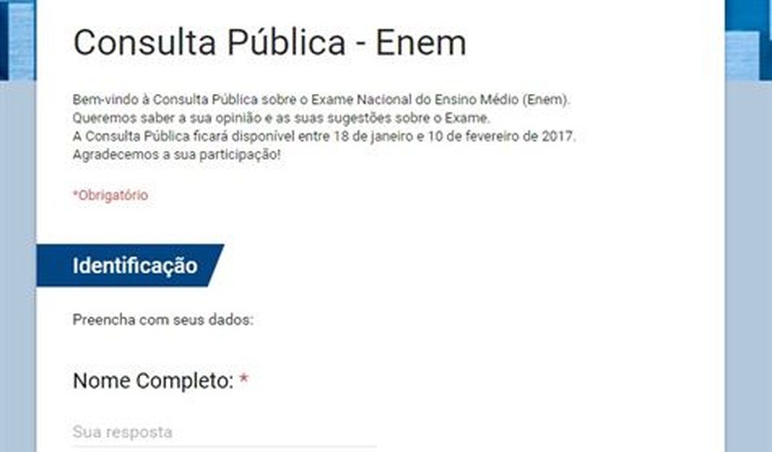 MEC abre consulta pública sobre aplicação do Enem em apenas um dia