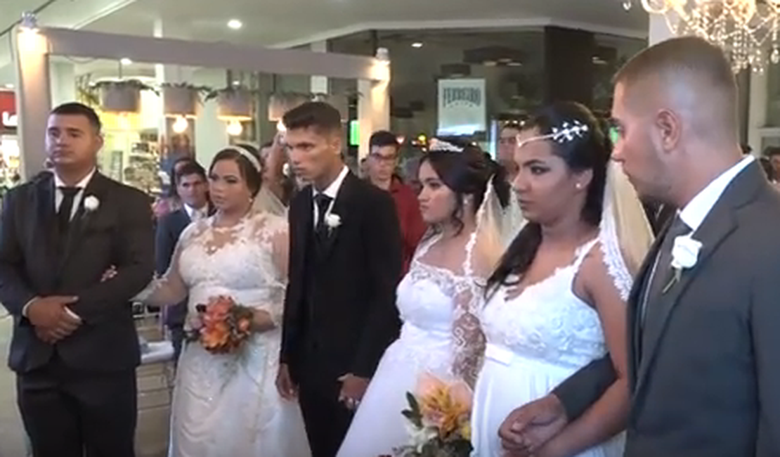 Noivos realizam sonho de casamento em cerimônia no shopping de Arapiraca