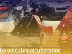 BPTRAN recupera três veículos com queixa de roubo em bairros de Maceió