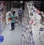 [Vídeo] Casal é preso após furtar alimentos em supermercado de Arapiraca