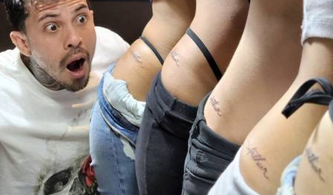 Brasileiro casado com 8 mulheres ganha tatuagem como homenagem