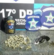 Acusados de tráfico de drogas e porte ilegal de arma de fogo são presos em Marechal 