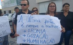 Servidores da Saúde de Arapiraca protestam em festa de confraternização