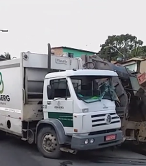 [Vídeo] Caminhões da mesma empresa se envolvem em acidente 