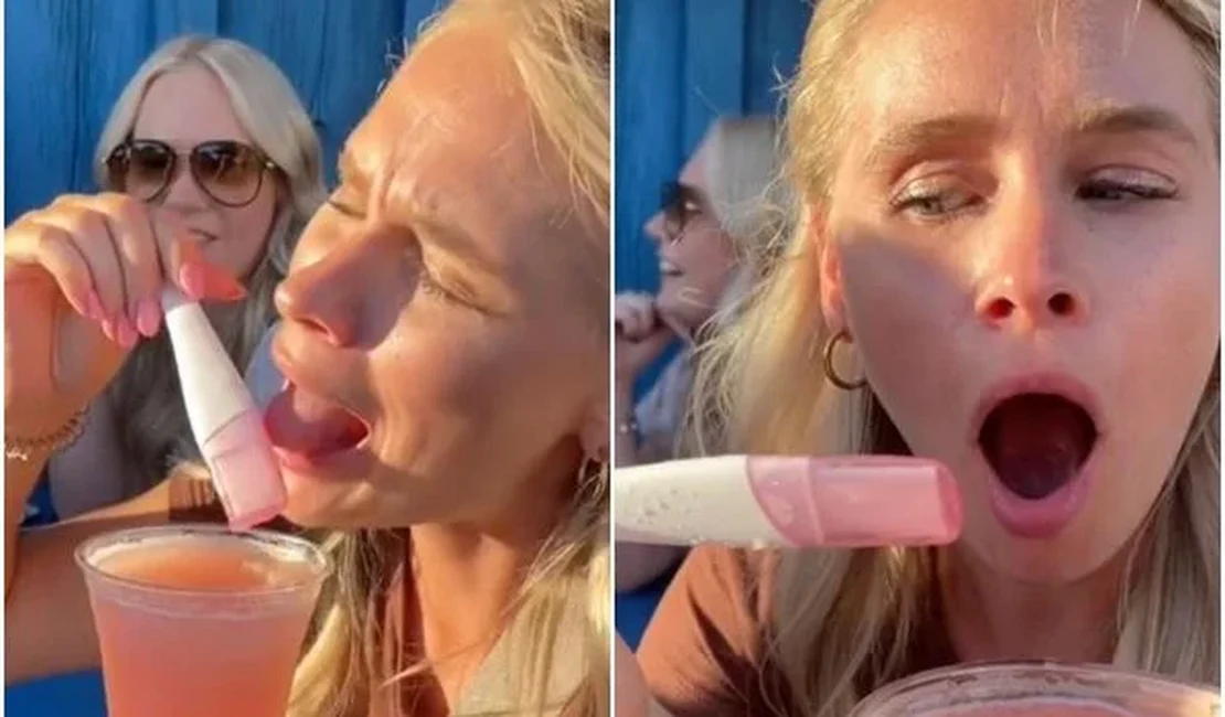 Em anúncio de gravidez, mulher enfia teste na boca sem saber; vídeo