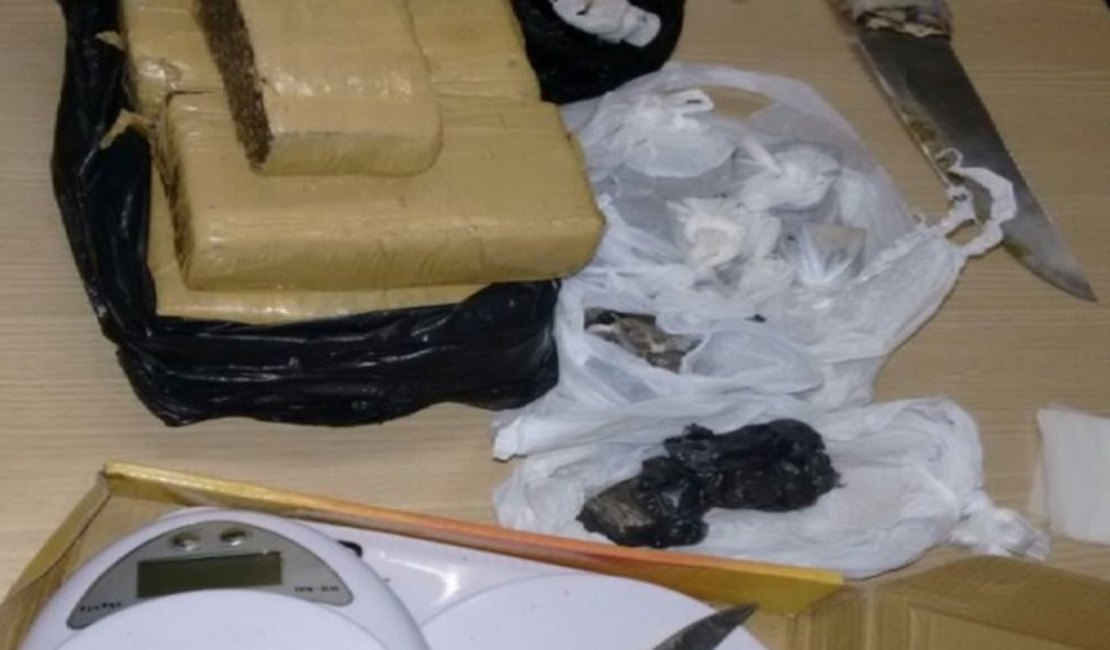 Jovem é preso com mais de três quilos de maconha, crack e duas balanças de precisão