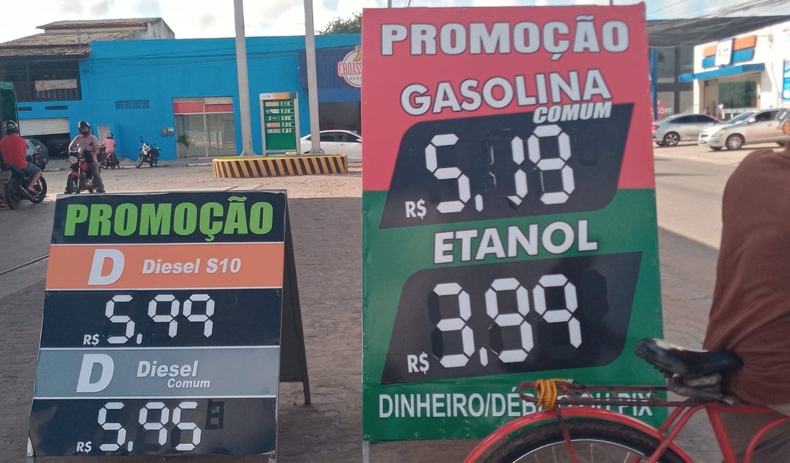 Preço médio da gasolina nos postos de combustíveis em Arapiraca varia de R$ 5,19 a R$ 5,39