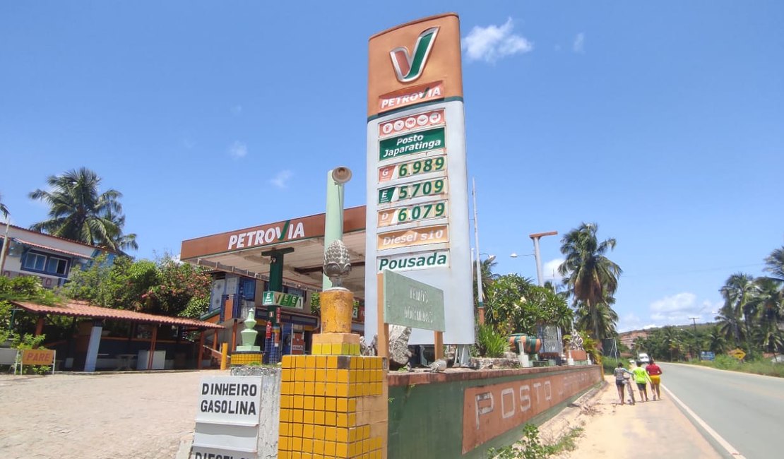Preço do litro da gasolina em Japaratinga aumenta para R$ 6,98