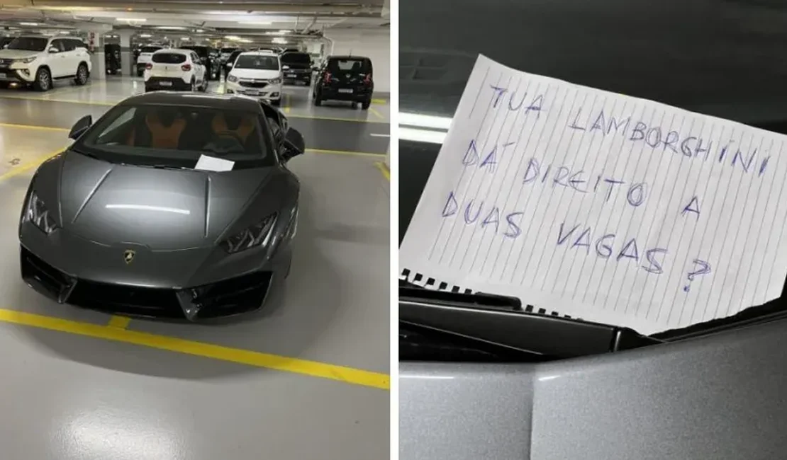 Lamborghini estacionada em duas vagas viraliza na internet e dono responde