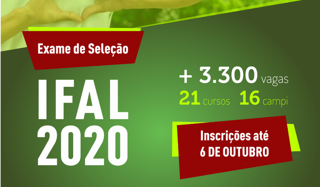 Inscrições para o Exame de Seleção dos cursos técnicos do Ifal terminam domingo