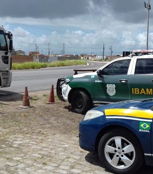 PRF realiza operação integrada com o Ibama para para fiscalizar transportes de carga