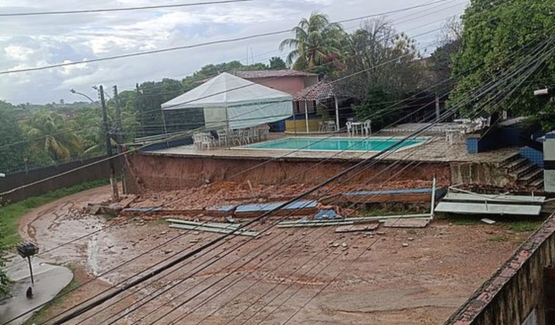Chuvas provocam queda de muro no bairro do São Jorge