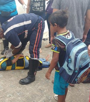 Colisão entre carro e moto deixa duas pessoas feridas em Arapiraca 