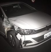 Acidente entre carro e moto deixa um ferido em Santana  do Ipanema