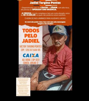Família de agricultor com câncer no fêmur pede ajuda para cirurgia de urgência