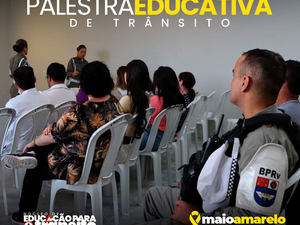 Polícia Rodoviária promove palestra no Hospital Regional do Alto Sertão como parte da Campanha do Maio Amarelo