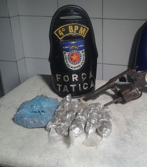 Força Tática prende jovem com arma de fogo e drogas no bairro da Chã da Jaqueira