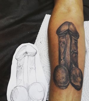 Mulher tatua pênis no braço: 'O corpo é meu'