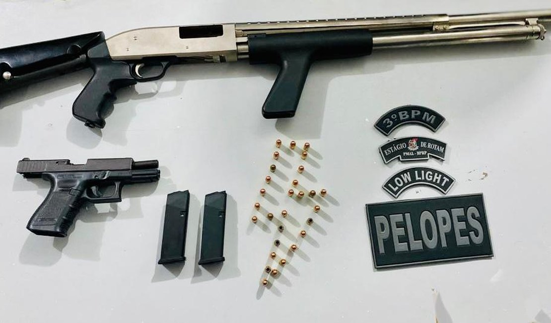 Homem é preso com pistola, espingarda e quase 30 munições,  em Arapiraca