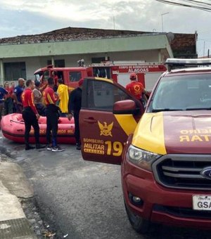 Bombeiros socorreram 198 pessoas em Alagoas desde o início das chuvas