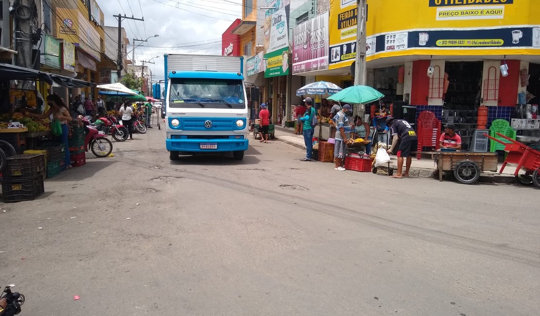 [Vídeo] Zona Máxima completa uma semana com proibição de veículos pesados no Centro de Arapiraca