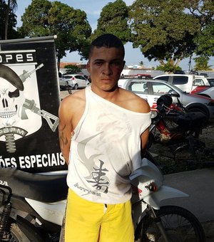 Jovem é perseguido e preso com moto roubada na zona rural de Arapiraca