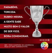SBT 'parabeniza' Flamengo: 'A gente sabe muito bem o valor de ser vice'