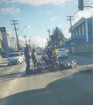 Acidente de moto deixa dois feridos na Cruz das Almas