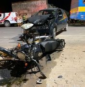 Colisão entre moto e carro deixa um ferido em Marechal Deodoro