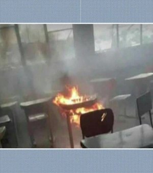 Aluno coloca fogo em prova e quase incendeia escola em Itaguaí, no RJ
