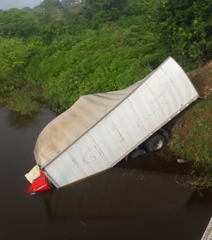 [Vídeo]Motorista de caminhão perde controle e morre após cair dentro de riacho