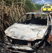 BPRv encontra veículo queimado em canavial