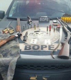 Operação em Coruripe prende três criminosos, armas, munições e objetos roubados