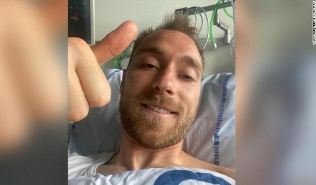 Eriksen publica foto no hospital após mal súbito em jogo da Dinamarca