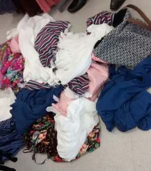 Mulher é presa após furtar 25 peças de roupas em loja de shopping