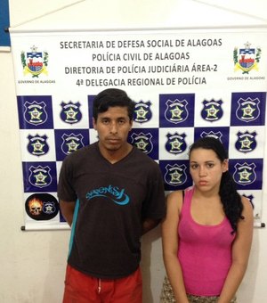 Casal acusado de praticar assaltos em Arapiraca é preso na tarde desta quarta-feira
