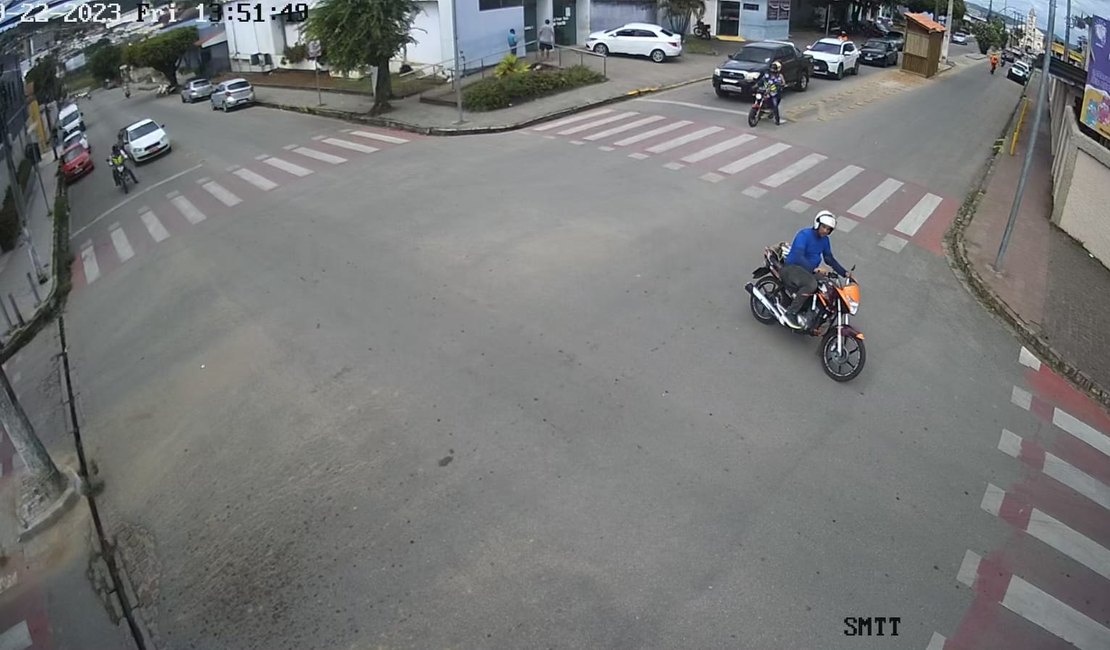 Câmeras de vídeo flagram roubo de motocicleta em Palmeira