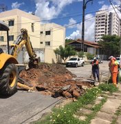 Prefeitura inicia trabalho em via danificada no Pinheiro